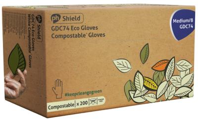 GDC74 White Compostable Gloves x200