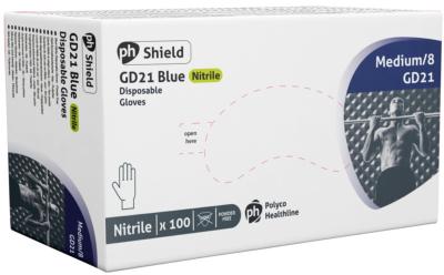 Standard Nitrile Blue Powder Free Gloves