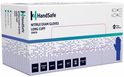 GN830 Premium Nitrile Indigo Long Cuff Sensitive Gloves