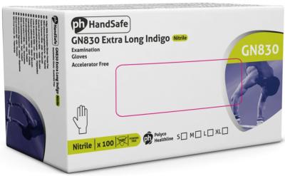 Indigo Long Cuff Sensitive Nitrile Gloves