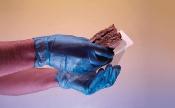 Super Economy Vinyl Blue Powdered Gloves